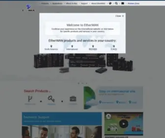 Etherwan.com(EtherWAN Industrial Ethernet Switches and PoE Switches) Screenshot