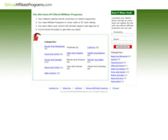 Ethicalaffiliateprograms.com(Ethical Affiliate Programs Directory) Screenshot