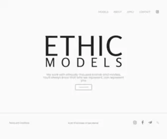 Ethicmodels.com.au(ETHIC Models) Screenshot