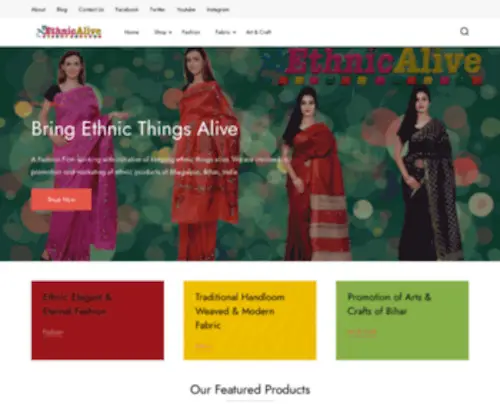 Ethnicalive.com(Handloom & Handicrafts Store) Screenshot