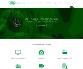 Ethosrisk.com(Ethos Risk Services) Screenshot