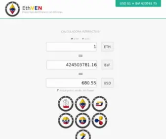 Ethven.com(Precio Real del Ether en Bolívares) Screenshot