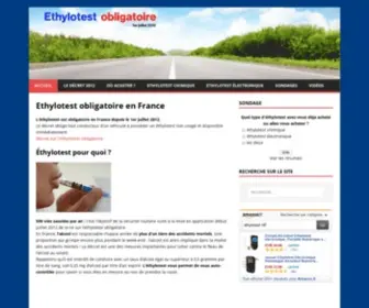 Ethylotest-Obligatoire.org(Ethylotest Alcootest Obligatoire en France depuis le 1er juillet 2012) Screenshot