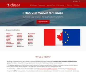 Etias.ca(The ETIAS Visa Waiver for Canadians) Screenshot