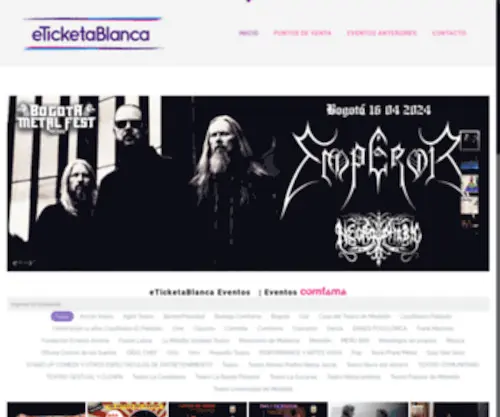 Eticketablanca.com(Tickets para todo tipo de eventos en Colombia) Screenshot