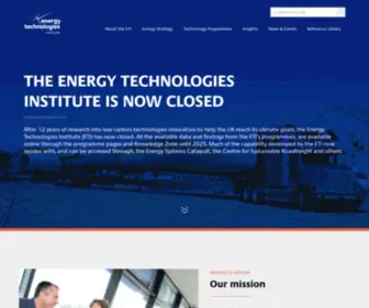 Eti.co.uk(The Energy Technologies Institute) Screenshot