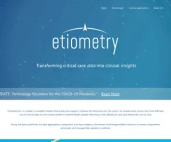 Etiometry.com(The Etiometry Platform Enables More Informed Decision Making) Screenshot