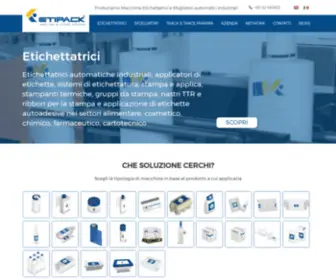 Etipack.it(Produttori Macchine Etichettatrici automatiche e Sfogliatori industriali) Screenshot