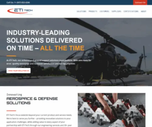 Etitechinc.com(Aerospace & Defense Airborne & Ground Support Solutions) Screenshot