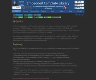 ETLCPP.com(Embedded Template Library) Screenshot