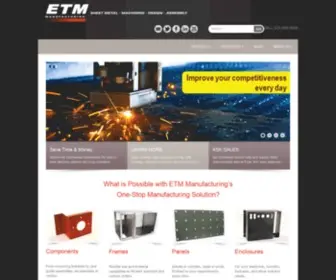 ETMMFG.com(Custom Metal Fabrication & Supply Chain Solutions) Screenshot