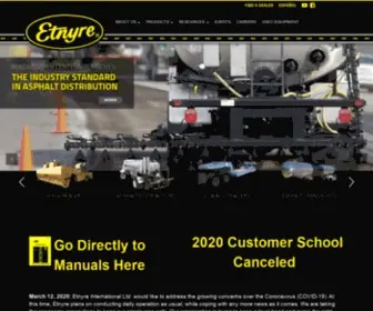 Etnyre.com(E.D. Etnyre & Co. proudly manufactures a wide range of equipment) Screenshot