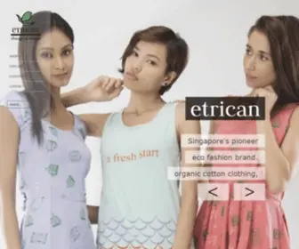 Etrican.com(Singapore's pioneer eco fashion brand) Screenshot