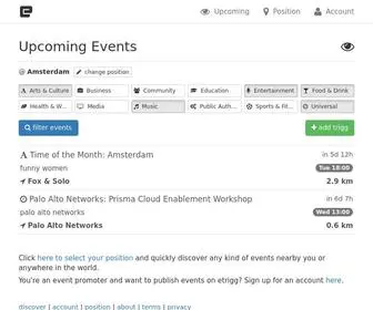 Etrigg.com(Discover events nearby or while on the go) Screenshot