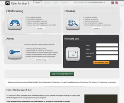 Etterforsker1.com(Privat etterforsker i Oslo og hele Norge) Screenshot