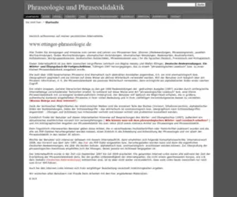Ettinger-Phraseologie.de(Phraseologie und Phraseodidaktik) Screenshot