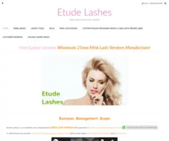 Etudelashes.com(Mink Eyelash Vendors Wholesale 25mm Mink Lash Vendor Manufacturer) Screenshot