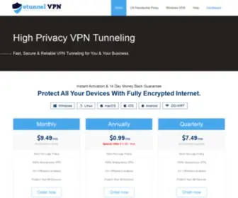 EtunnelVPN.com(Offshore Anonymous High Privacy VPN Tunnel Now Accept Bitcoin) Screenshot