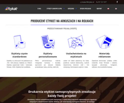 Etykat.pl(Producent etykiet na arkuszach i na roli. Czyste i z nadrukiem) Screenshot
