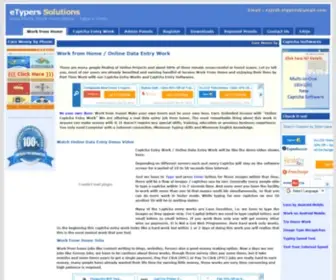 Etypers.in(Online Data Entry Work from Home by simple typing work) Screenshot
