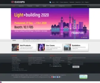 Euchips.com(Over 10 years of engaging on the research and development of LED Control system) Screenshot