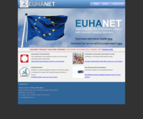 Euhanet.org(The European Haemophilia Network) Screenshot