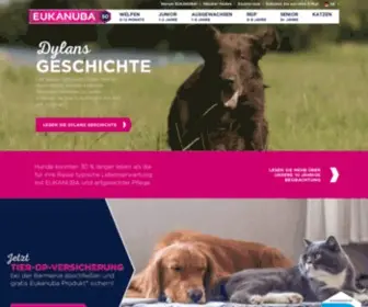 Eukanuba.de(Hundefutter, Tierpflege und Rassen-Beratung) Screenshot