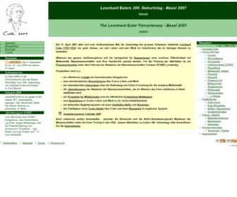Euler-2007.ch(Tricentenaire de la naissance de Leonhard Euler) Screenshot