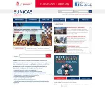 Eunicas.ie(EUNiCAS is an independent European University application support service) Screenshot