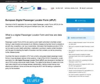 Euplf.eu(EU Digital Passenger Locator Form (dPLF)) Screenshot