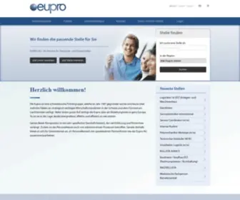 Eupro.ch(Vermittlung von Temporär) Screenshot