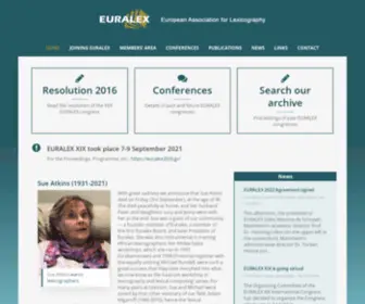 Euralex.org(European Association for Lexicography) Screenshot