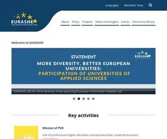 Eurashe.eu(European Association of Institutions in Higher Education) Screenshot