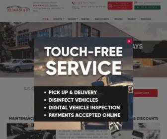 Eurasianautorepair.com(San Antonio Auto Repair) Screenshot