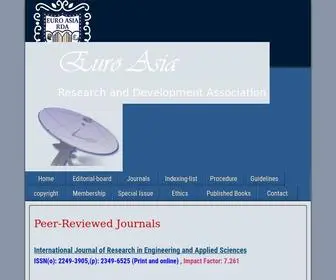 Euroasiapub.org(Euro Asia Research and development Association) Screenshot