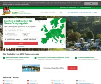 Eurocampings.de(ACSI Eurocampings: 9777 jährlich inspizierten Campingplätze in Europa) Screenshot