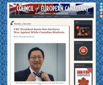 Eurocanadian.ca(The Council of European Canadians) Screenshot