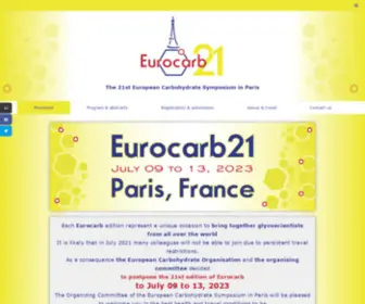 Eurocarb2021.com(The 21st European Carbohydrate Symposium in Paris) Screenshot