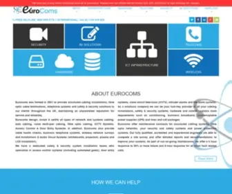 Eurocoms.co.uk(Eurocoms, Structured Cabling, Fibre Optic and Security Installation Specialist) Screenshot