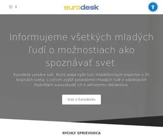 Eurodesk.sk(Informujeme všetkých mladých ľudí o možnostiach ako spoznávať svet) Screenshot
