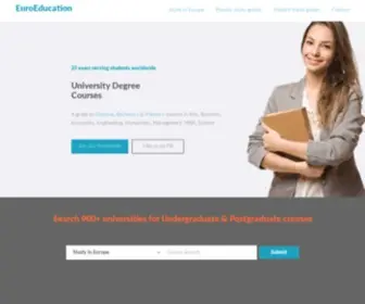 Euroeducation.net(Postgraduate and Undergraduate Programs in Europe) Screenshot