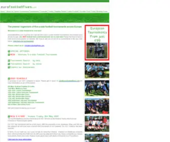 Eurofootballfives.com(2022 Football Tours and Tournaments in Europe) Screenshot
