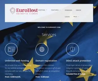 Eurohost.com(Web hosting in Europe) Screenshot