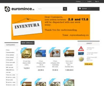 Euromince.sk(Eshop pre zberateľov euromincí) Screenshot