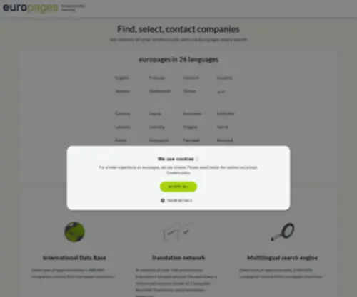 Europages.com(Company directory) Screenshot