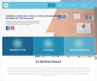 Europalomas.com(Empresa dedicada al mundo de los palomas) Screenshot