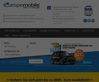 Europe-Mobile.de(EU Neuwagen mit bis zu 43 % Preisvorteil kaufen) Screenshot