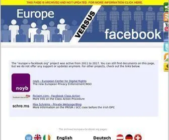 Europe-V-Facebook.org(EUROPE versus FACEBOOK) Screenshot