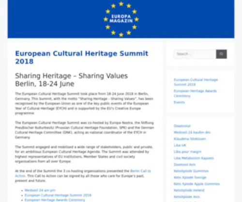 European-Cultural-Heritage-Summit.eu(European Cultural Heritage Summit) Screenshot