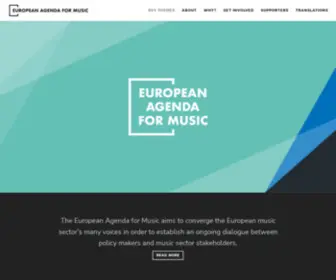 Europeanagendaformusic.eu(European Agenda for Music) Screenshot